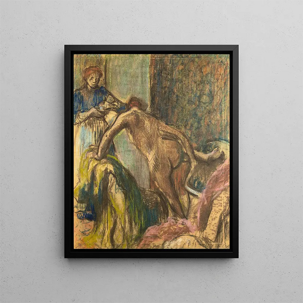Breakfast after the bath - Edgar Degas — framed artwork on a wall