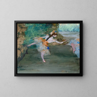 Dancer on Stage - Edgar Degas — framed artwork on a wall