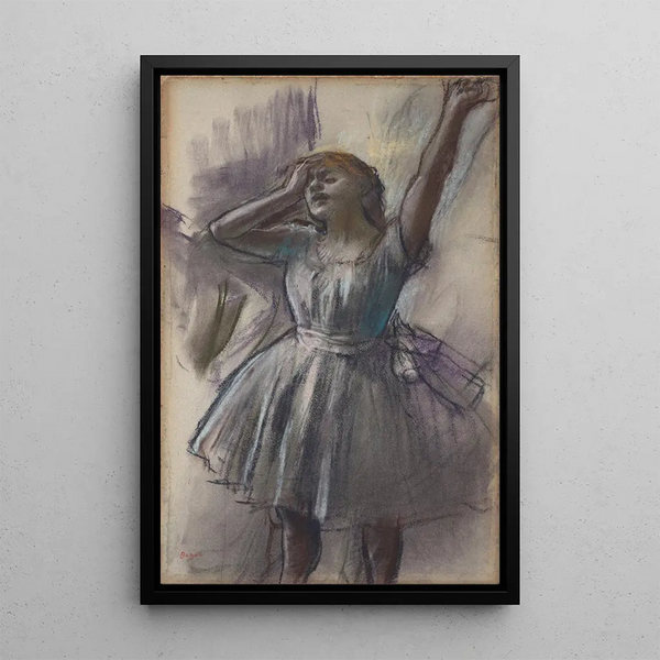 Danseuse s'étirant - Edgar Degas — framed artwork on a wall