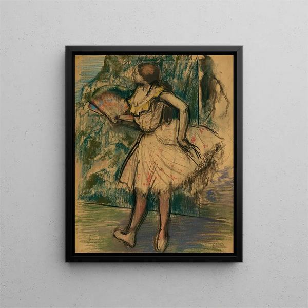 Dancer with a Fan - Edgar Degas — framed artwork on a wall