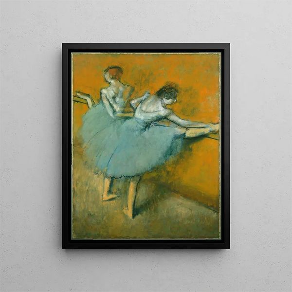 Dancers at the barre - Edgar Degas — framed artwork on a wall