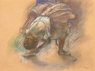 a Dancer Adjusting Her Shoe - Edgar Degas — artwork view