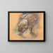 a Dancer Adjusting Her Shoe - Edgar Degas — framed artwork on a wall