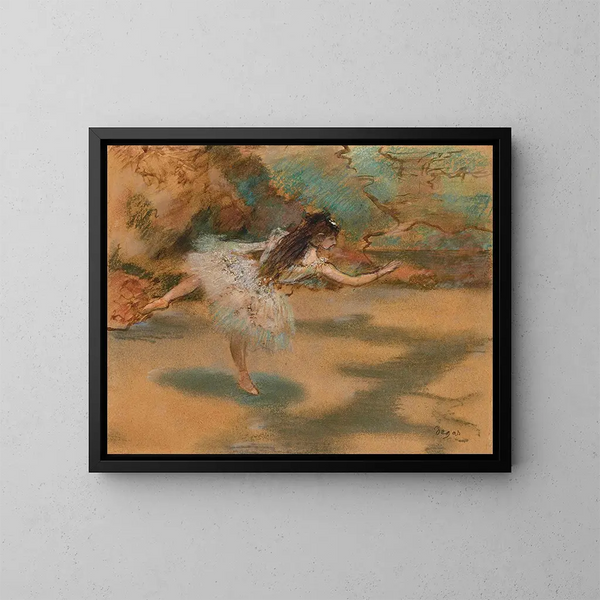 Ballerina on pointe - Edgar Degas — framed artwork on a wall