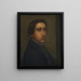Edgar Degas painting in a black coat - Edgar Degas — framed artwork on a wall