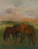 Two Horses Grazing - Edgar Degas — artwork view