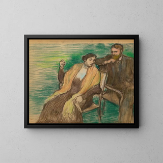 Esquisse for a portrait of M. and Mme Louis Rouart - Edgar Degas — framed artwork on a wall