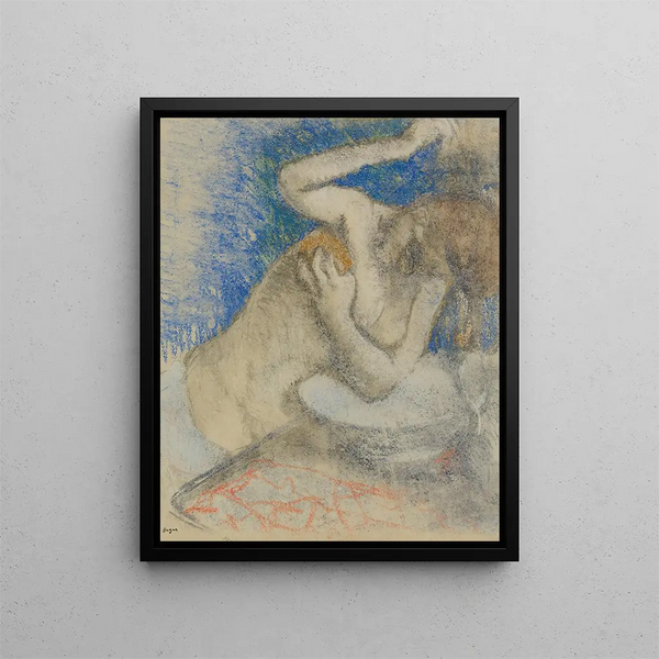Woman at her Toilet - Edgar Degas — framed artwork on a wall
