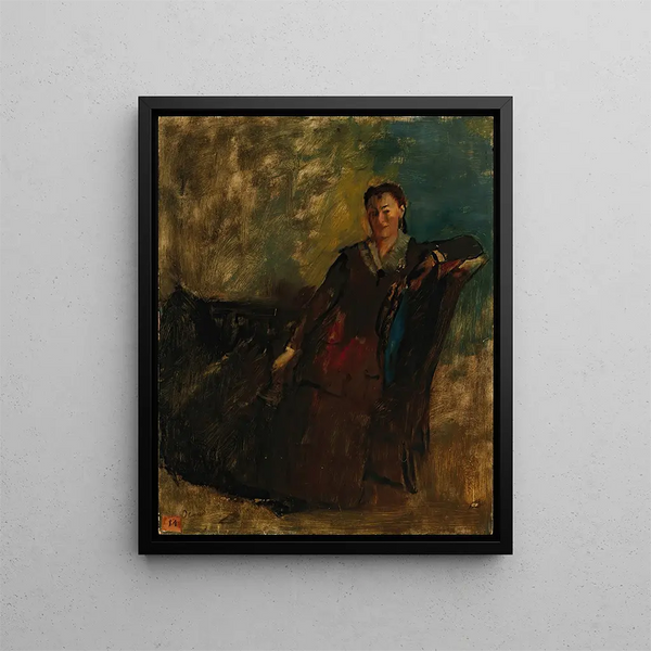 Femme assise sur un canapé - Edgar Degas — framed artwork on a wall