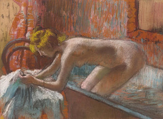a woman emerging from the bath - Edgar Degas — artwork view