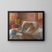 a woman emerging from the bath - Edgar Degas — framed artwork on a wall