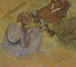 Women sitting on the grass - Edgar Degas — artwork view
