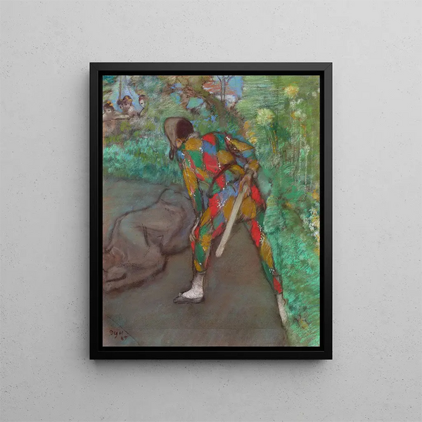 Harlequin Painting - Edgar Degas — framed artwork on a wall