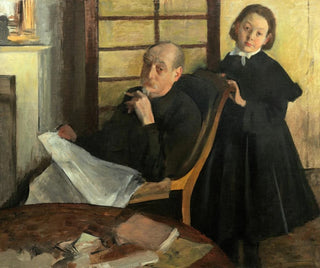 Henri Degas and his niece Lucie Degas, the artist's uncle and cousin - Edgar Degas — artwork view