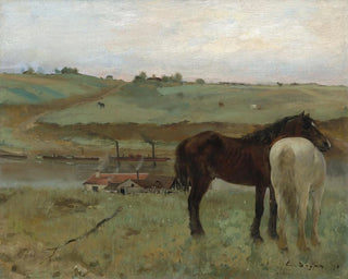 Horses in a Meadow - Edgar Degas — artwork view