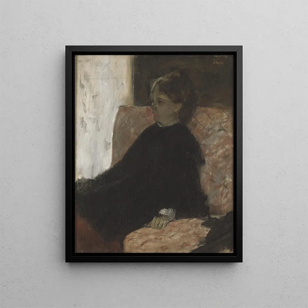 Lady in Black - Edgar Degas — framed artwork on a wall