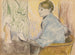 Madame Henri Rouart in an armchair in front of a small table with a Tanagra statuette - Edgar Degas — artwork view