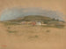 Houses at the foot of a cliff - Edgar Degas — artwork view