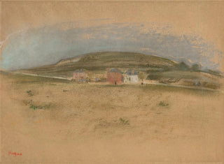 Houses at the foot of a cliff - Edgar Degas — artwork view