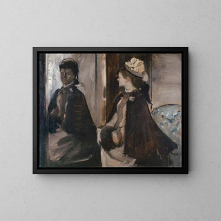 Madame Jeantaud dans le miroir - Edgar Degas — framed artwork on a wall