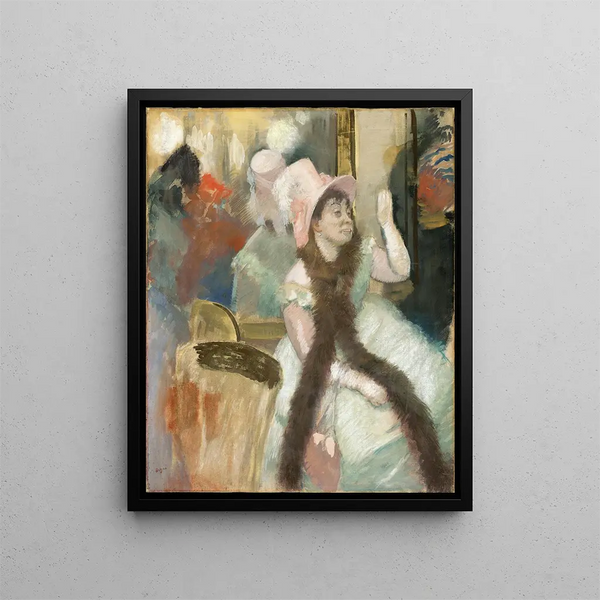 Portrait d'après un bal costumé Portrait de Madame Dietz-Monnin - Edgar Degas — framed artwork on a wall