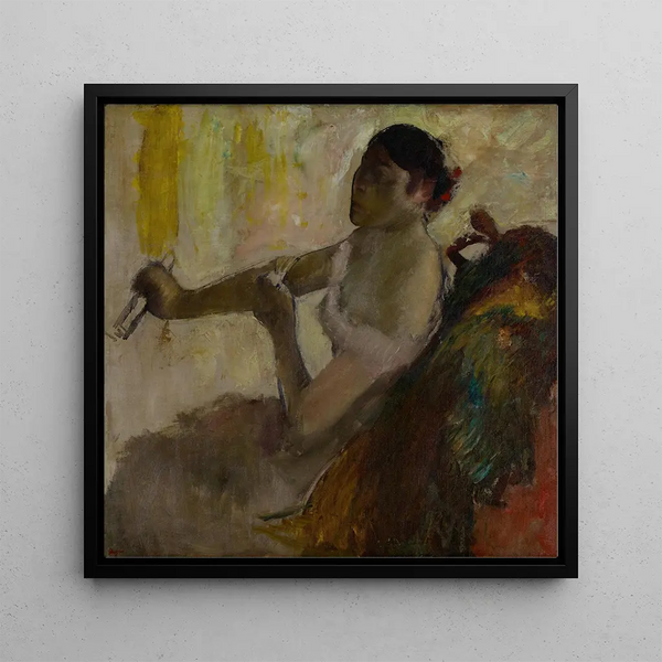 Portrait of Miss Rose Caron - Edgar Degas — framed artwork on a wall