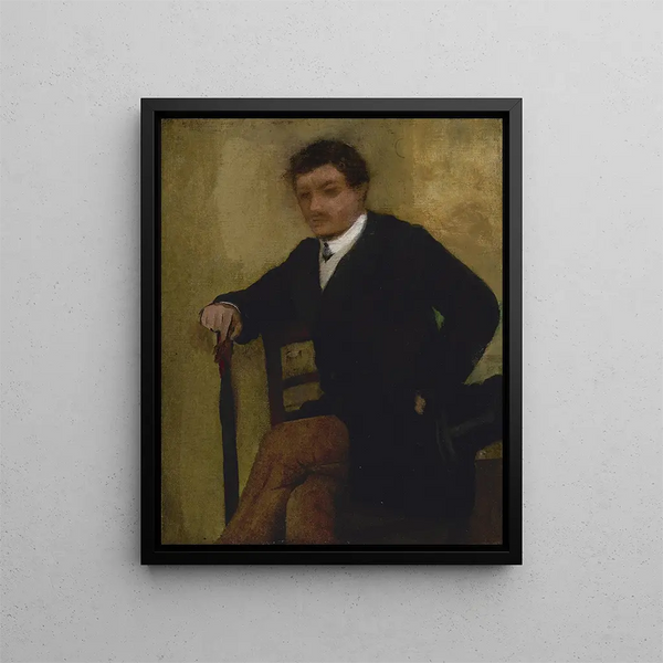 Portrait of a seated man - Edgar Degas — framed artwork on a wall