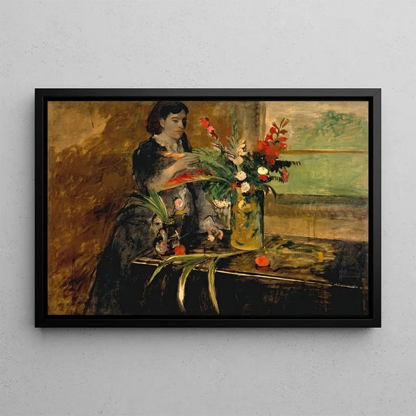 Portrait of Estelle Musson Degas - Edgar Degas — framed artwork on a wall
