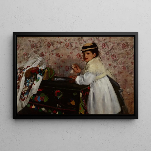 Portrait of Miss Hortense Valpinçon - Edgar Degas — framed artwork on a wall