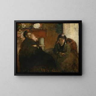 Portrait of Mrs. Lisle and Mrs. Loubens - Edgar Degas — framed artwork on a wall