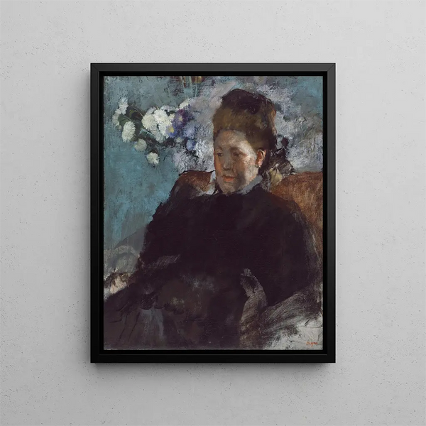 Portrait of a Woman - Edgar Degas — framed artwork on a wall