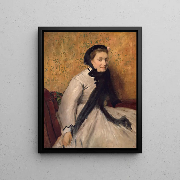 Portrait of a Woman in Gray - Edgar Degas — framed artwork on a wall