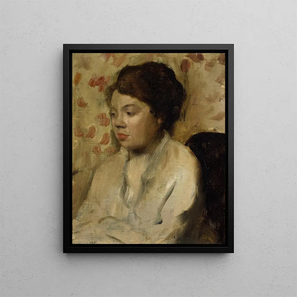 Portrait of a Young Woman - Edgar Degas — framed artwork on a wall
