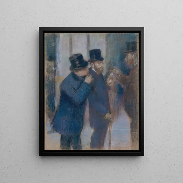 Portraits à la Bourse (Conflit de cas) - Edgar Degas — framed artwork on a wall
