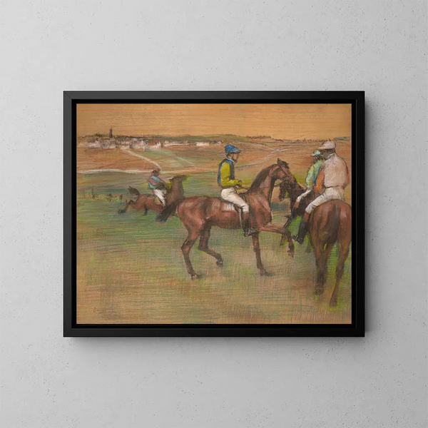 Horses of racing - Edgar Degas — framed artwork on a wall
