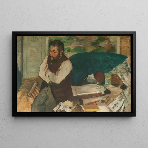Portrait Painting of Diego Martelli - Edgar Degas — framed artwork on a wall