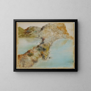 Rocky Coast Painting - Edgar Degas — framed artwork on a wall