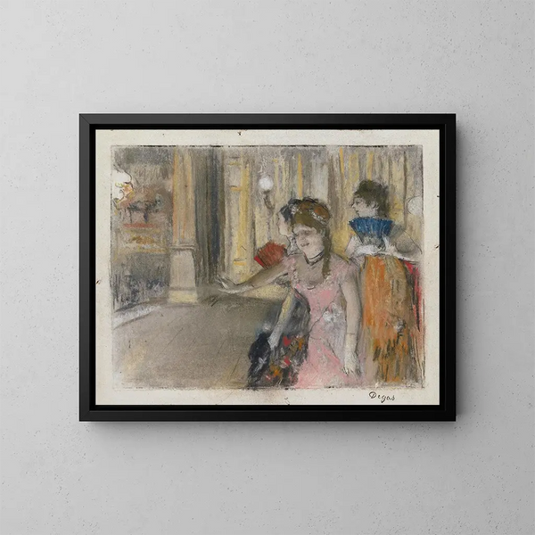Singers on Stage - Edgar Degas — framed artwork on a wall