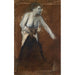 Reproduction of the painting of a standing female figure with a bare torso, young woman at her toilette - Edgar Degas