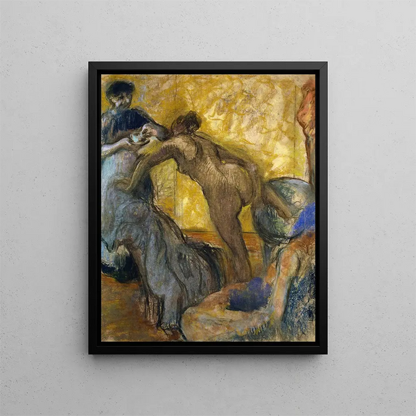 The cup of hot chocolate - Edgar Degas — framed artwork on a wall