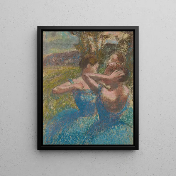 Three Dancers - Edgar Degas — framed artwork on a wall