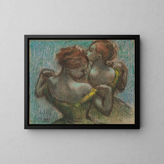 Two Busting Dancers - Edgar Degas — framed artwork on a wall
