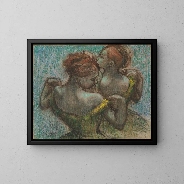 Two Busting Dancers - Edgar Degas — framed artwork on a wall