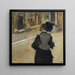 Woman seen from behind, visiting a museum - Edgar Degas — framed artwork on a wall