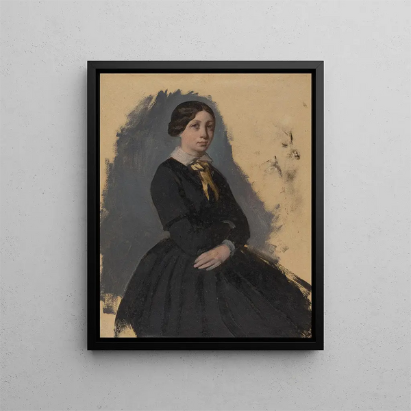 Young woman in black - Edgar Degas — framed artwork on a wall