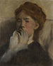 Young woman with her hand on her mouth - Edgar Degas — artwork view