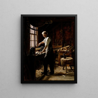 The Block Maker - Edgar Melville Ward — framed artwork on a wall