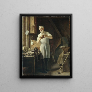 The Tinsmith - Edgar Melville Ward — framed artwork on a wall