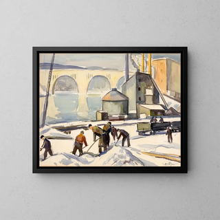 Travailleur de la CWA au Key Bridge - Edgar Nye — framed artwork on a wall