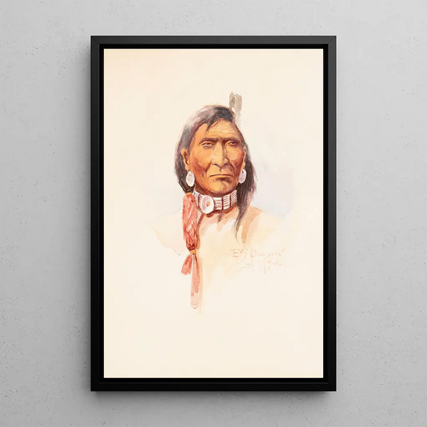Nez Percé Painting - Edgar Samuel Paxson — framed artwork on a wall